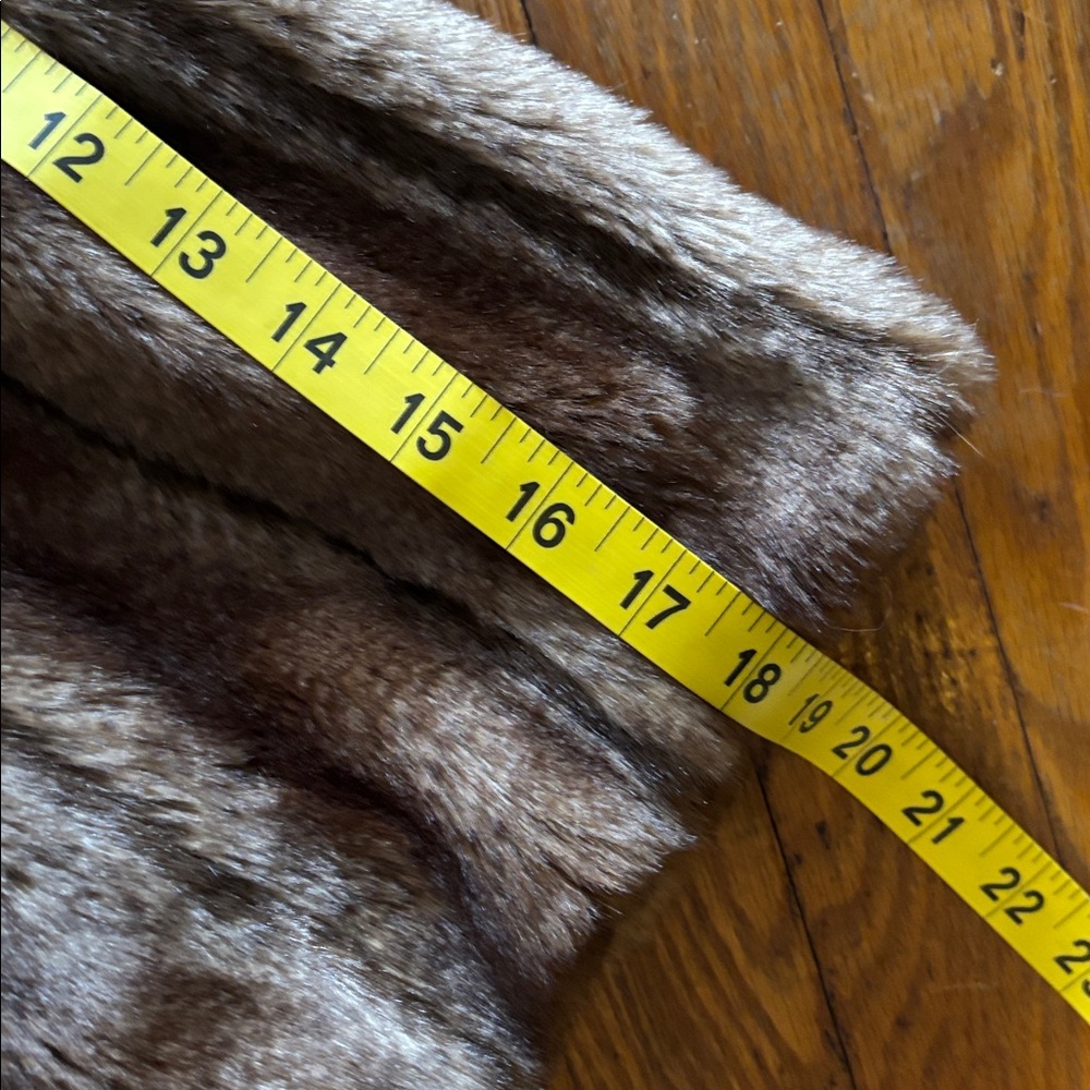 INC International Concepts Brown Faux Fur Coat - Picture 6 of 6